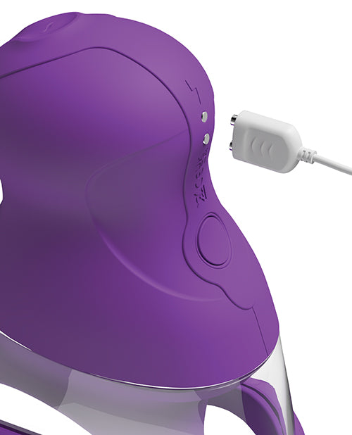 Close-up of the Fantasy For Her Veloura Touch G-Spot Pleasure Pump Purple showing its design and charging port.