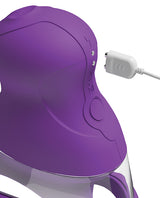Close-up of the Fantasy For Her Veloura Touch G-Spot Pleasure Pump Purple showing its design and charging port.