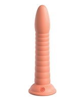 Dillio Platinum 7 inch Wild Thing Silicone Dildo Peach displayed on a light background, highlighting its unique shape and texture.