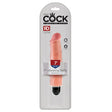 King Cock Vibrating Stiffy Dildo 7 Inch Light packaging with realistic design and features.