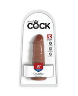 King Cock 6 Inch Chub Realistic Dildo Tan in packaging, showcasing its thick and compact design.