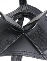 King Cock Strap On Harness with 8 Inch Dildo Vanilla close-up of strap and ring detail for secure fit.
