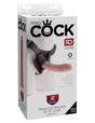 King Cock Strap On Harness with 8 Inch Dildo Vanilla packaging showcasing lifelike design and secure fit.