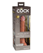 King Cock Elite 7 inch Dual Density Silicone Dildo Tan in packaging, showcasing its realistic design and premium silicone material.
