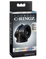 Fantasy C-Ringz Rock Hard Cock Pipe Cock Ring Black packaging, designed for enhanced performance and confidence.