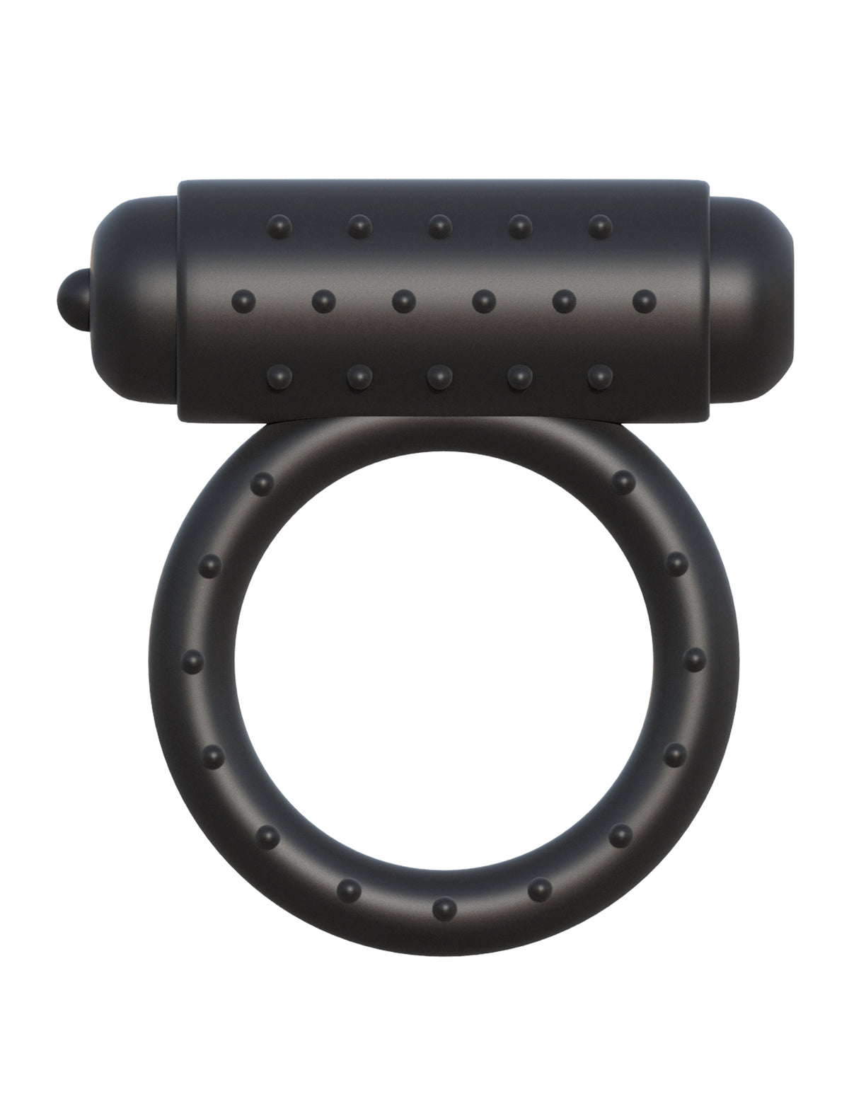 Fantasy C-Ringz The Wingman Vibrating Cock Ring Black on a white background showcasing its design and features.