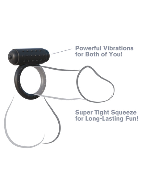 Fantasy C-Ringz The Wingman Vibrating Cock Ring Black with powerful vibrations and super tight squeeze.