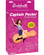 Bachelorette Party Favors Captain Pecker Inflatable packaging showing 6-foot novelty for bachelorette party fun.