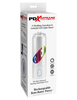PDX Extreme Roto Bator Pussy Rechargeable Masturbator box with features and LED light show.