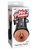 Image of PDX Extreme Wet Pussies Super Juicy Snatch Stroker in packaging for self-lubricating pleasure.
