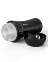 PDX Extreme Wet Pussies Super Slide Glide Stroker with translucent opening and black body design.