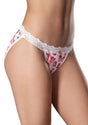 Magic Silk Sweet Treats Split Back Panty Peach 2XL featuring a peach print and lace trim for a playful look.