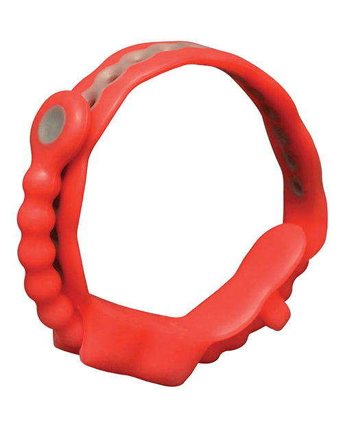 Perfect Fit Speed Shift 17 Adjustments Cock Ring Red showing adjustable design and quick-release tab features.