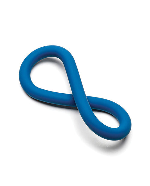 Perfect Fit Hefty Wrap Ring 9 inches Silicone Blue on a white background, showcasing its flexible design and blue color.