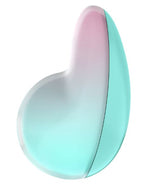 Satisfyer Pixie Dust Air Pulse Clitoral Vibrator Violet Pink in a stunning cyan and pink design.