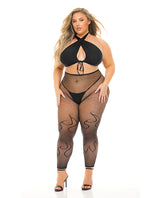 Pink Lipstick Gives You Hell Halter Bra Set Black Queen featuring a model in bold black lingerie ensemble.