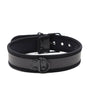 Plesur Neoprene Puppy Collar Black, adjustable collar with D-ring for leashes, sleek neoprene design.