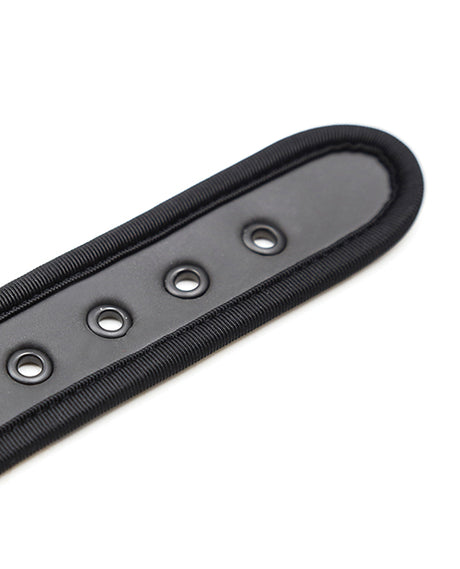 Plesur Neoprene Puppy Collar Black adjustable collar strap with grommets for leash attachment
