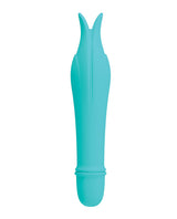 Pretty Love Edward 10 Function G-Spot Vibrator Teal, dolphin-shaped for G-spot pleasure, smooth teal silicone design.