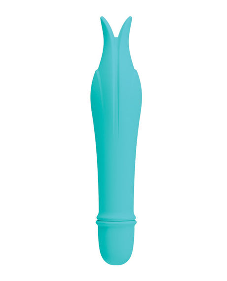 Pretty Love Edward 10 Function G-Spot Vibrator Teal, dolphin-shaped for G-spot pleasure, smooth teal silicone design.