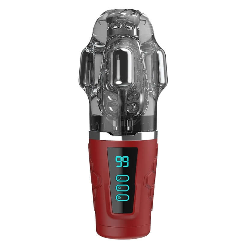 Peak Performa Hypershaker Fantasizer Red displayed, featuring a sleek design and ergonomic grip for optimal pleasure.