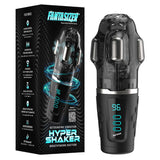 Peak Performa Hypershaker Fantasizer Masturbator Black in sleek design with control panel and packaging shown.