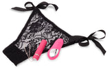 NU Sensuelle Pleasure Panty Pink Remote Control with lace design and pink rechargeable vibrator.