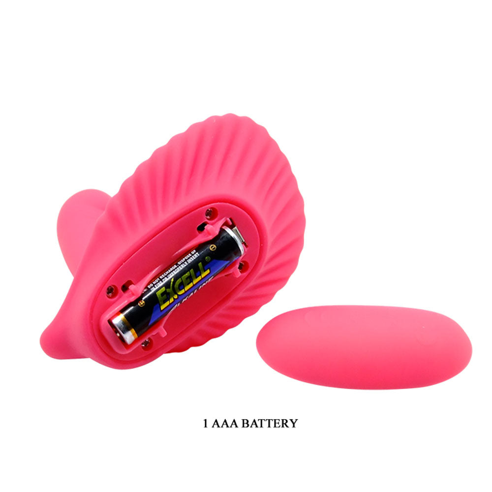 Pretty Love Fancy Clamshell App Control G-Spot Vibrator showing the battery compartment and smooth design.