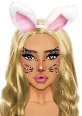Leg Avenue Animal Rhinestone Stick-on Jewels enhancing a costume with playful rabbit ears and sparkling face jewels.