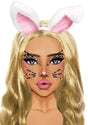 Leg Avenue Animal Rhinestone Stick-on Jewels enhancing a costume with playful rabbit ears and sparkling face jewels.