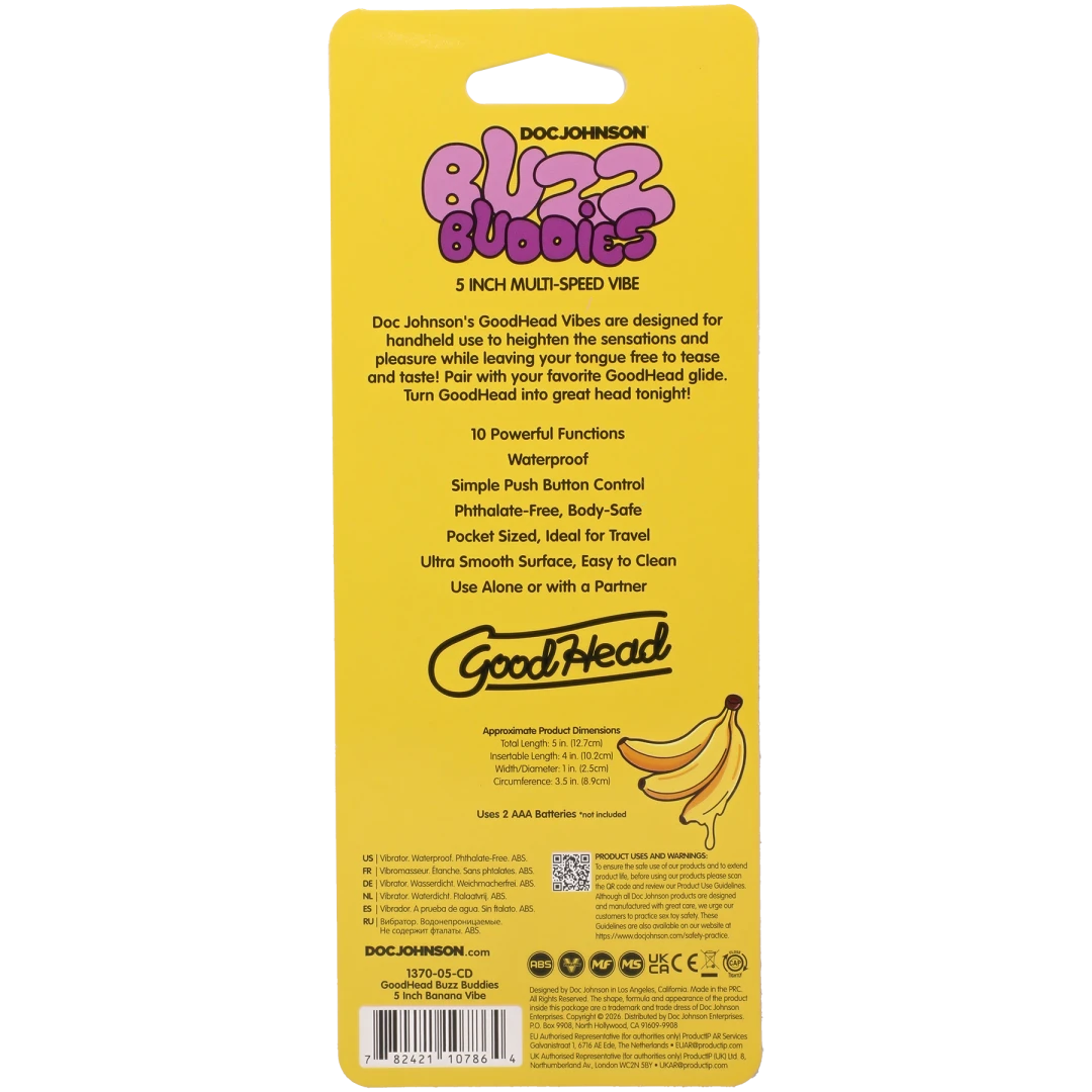 Goodhead Buzz Buddies 5 Inch Multi-Speed Banana Vibe - Image 2