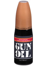 Gun Oil Silicone Lubricant 2 Oz bottle with a twist cap for easy use and long-lasting glide.