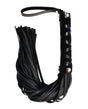 Rouge Short Leather Flogger with Studs Black designed for sensory play and precise control.