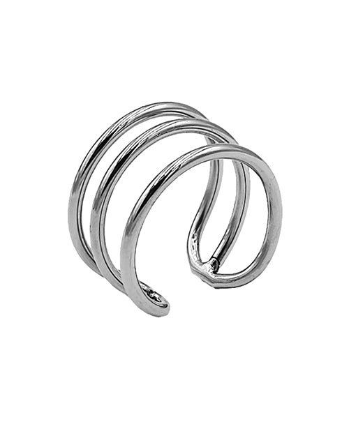 Rouge Stainless Steel Triple Wire Glans Ring 32 mm Silver - precision-crafted metal ring for enhanced sensitivity.