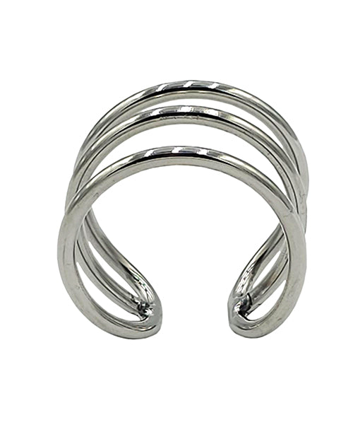 Rouge Stainless Steel Triple Wire Glans Ring 32 mm Silver designed for enhanced sensitivity and arousal.