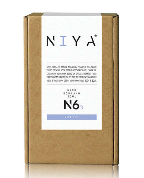 NIYA 6 Cornflower Air Pressure Clitoral Stimulator product packaging on display