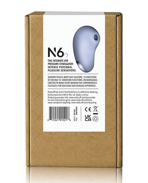 NIYA 6 Cornflower Air Pressure Clitoral Stimulator packaging showcasing its features and design.