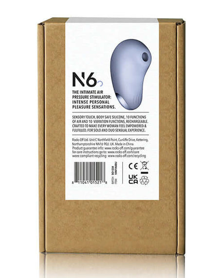 NIYA 6 Cornflower Air Pressure Clitoral Stimulator packaging showcasing its features and design.