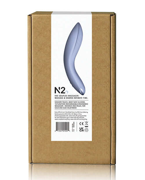 Niya 2 Cornflower Couples Massager Vibrator packaging with soft blue design and body-safe silicone features.