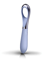 Niya 3 Cornflower Precision Point Finger Vibrator shown in elegant cornflower blue with a sleek design.