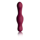 Rocks Off Ruby Glow Dusk 10 Speed Ride On Vibrator in a bold burgundy color, designed for a hands-free intimate experience.