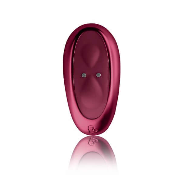 Rocks Off Ruby Glow Dusk 10 Speed Ride On Vibrator in a sleek red design, featuring intuitive control buttons.