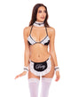 Rene Rofe 6 pc At Your Service Maid Black OS featuring playful maid costume with lace accents.