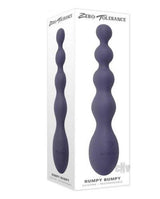 Zero Tolerance Rumpy Bumpy Silicone Anal Beads Purple on packaging showcasing its unique design.