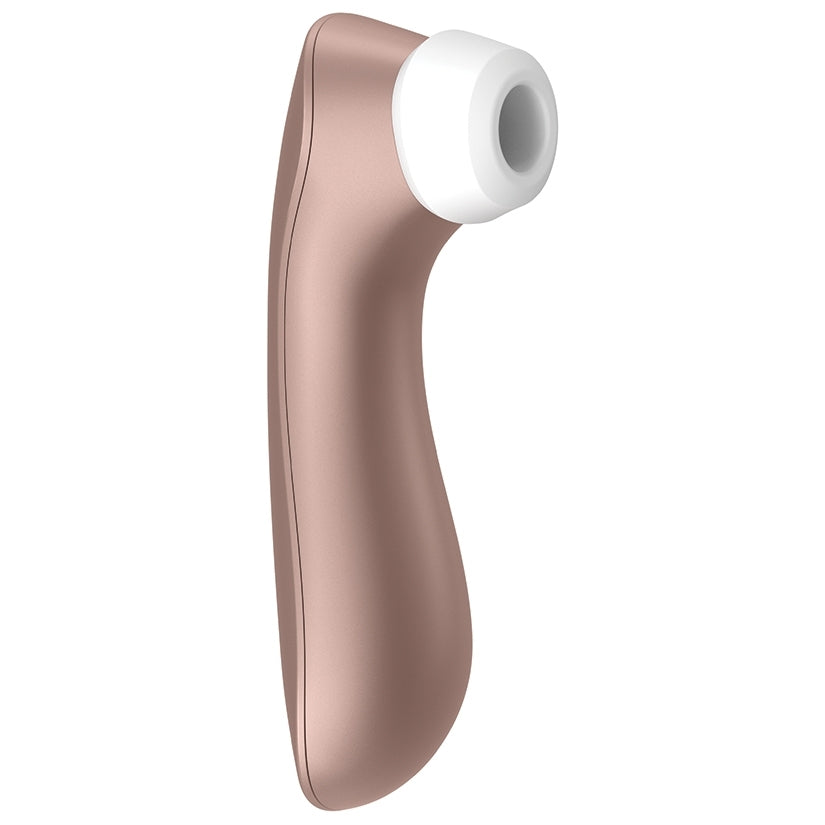 Satisfyer Pro 2+ Air Pulse Clitoral Stimulator Pink sleek design with ergonomic shape and silicone head.