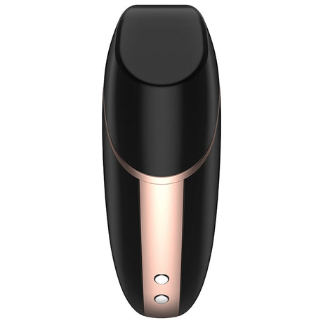 Satisfyer Love Triangle Air Pulse Vibrator Black showcasing its sleek design and functionality for enhanced pleasure.