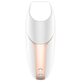 Satisfyer Love Triangle Air Pulse Clitoral Vibrator White with touch-free pressure waves and deep vibrations.