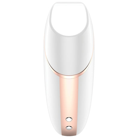 Satisfyer Love Triangle Air Pulse Clitoral Vibrator White with touch-free pressure waves and deep vibrations.