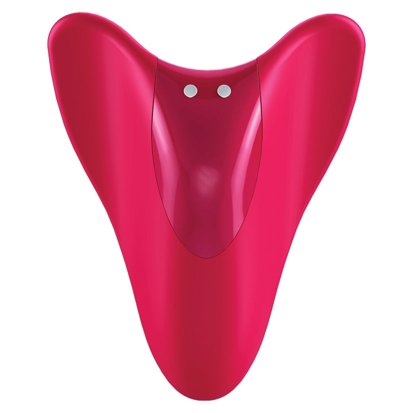 Satisfyer High Fly Finger Vibrator Red, compact playful vibrator with ergonomic wings for focused vibration.