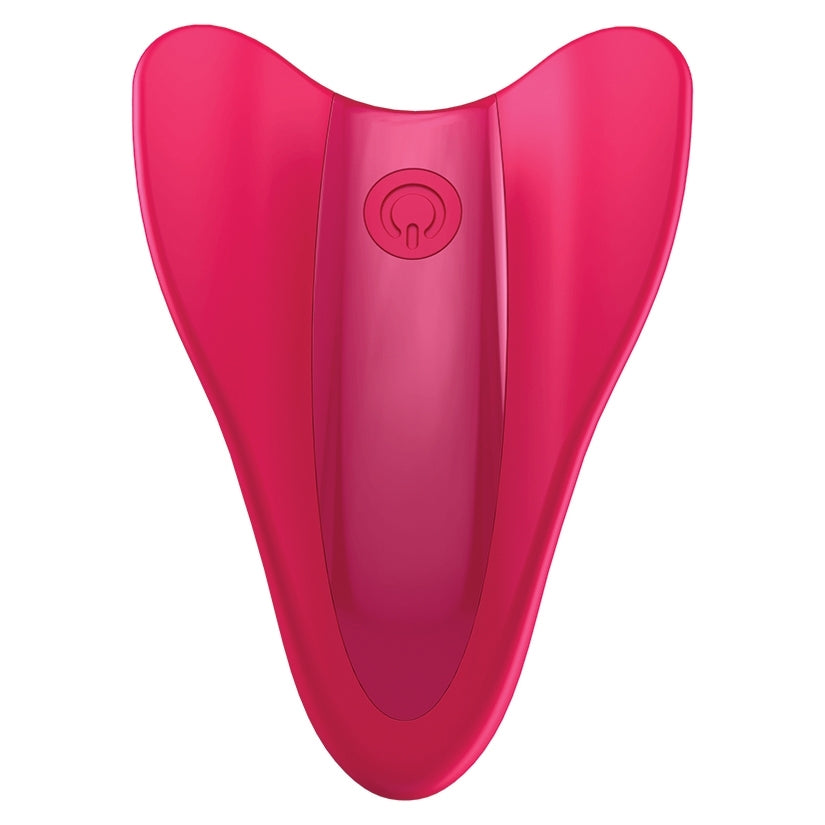 Satisfyer High Fly Finger Vibrator Red, compact vibrator designed for focused vibration on fingertips.